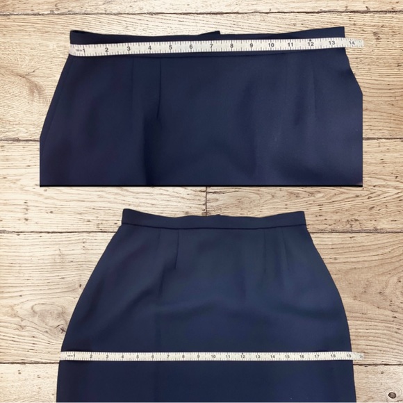 Vintage Adrianna Papell Navy Blazer & Skirt - Picture 7 of 14